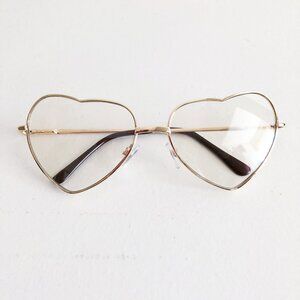 Heart Shape Glasses Clear Lens